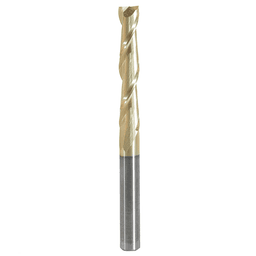 1/4" x 3" 2D/3D Carving Flat Bottom ZrN Coated Router Bit, 2-Flute, 1/4" Shank - Main Image