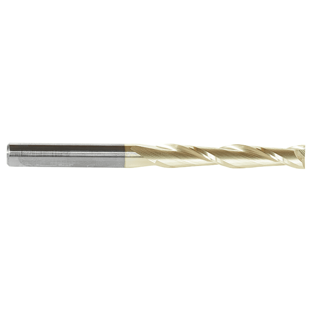 1/4" x 3" 2D/3D Carving Flat Bottom ZrN Coated Router Bit, 2-Flute, 1/4" Shank - Alt Image 1
