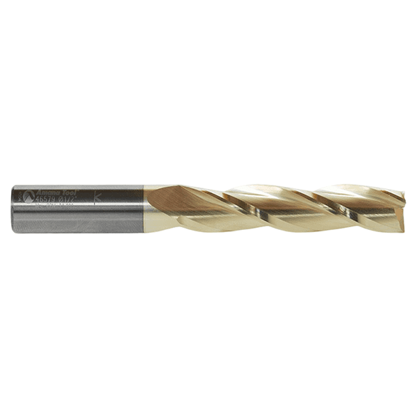 1/2" Dia x 2-1/4" CNC 2D/3D Carving Flat Bottom 0.10° Straight Angle Solid Carbide Router Bit, 3 Flute, 1/2" Shank Alt 1 - Image