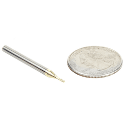 1mm x 38.1mm 2D/3D Carving Flat Bottom ZrN Coated Router Bit, 3-Flute, 3.175mm Shank - Alt Image 2