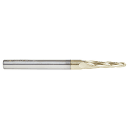 1/8" x 3" 2D/3D Carving Tapered Ball Tip ZrN Coated Up-Cut Spiral Router Bit, 4-Flute, 1/4" Shank - Alt Image 1