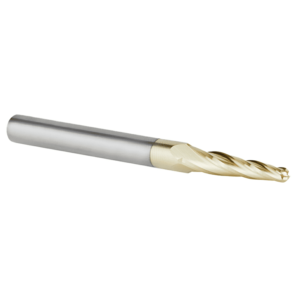 1/8" x 3" 2D/3D Carving Tapered Ball Tip ZrN Coated Up-Cut Spiral Router Bit, 4-Flute, 1/4" Shank - Alt Image 2
