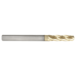 1/4" x 3" 2D/3D Carving Ball Tip ZrN Coated Router Bit, 4-Flute, 1/4" Shank - Alt Image 1