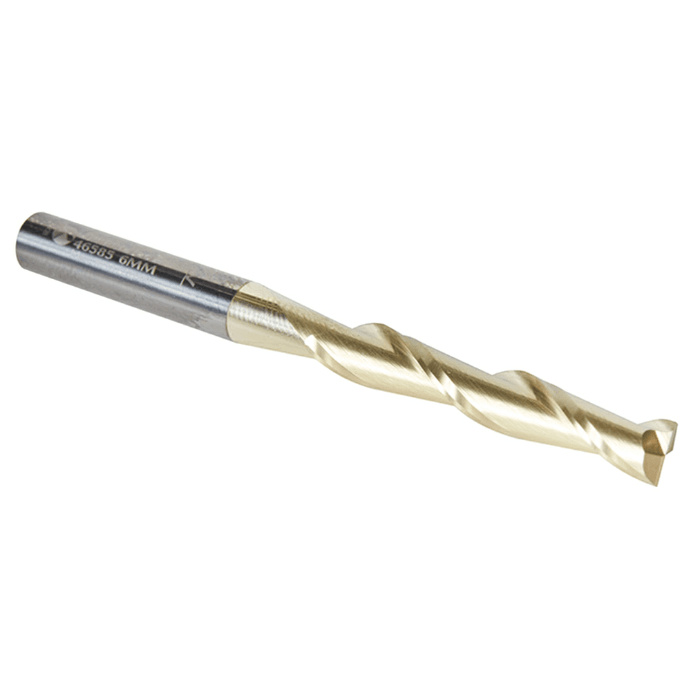 6mm x 75mm 2D/3D Carving Flat Bottom ZrN Coated Router Bit, 2-Flute, 6mm Shank - Alt Image 2