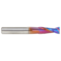 1/4" x 2" CNC 2D/3D Carving 0.10° Flat Bottom Up-Cut Spektra Extreme Tool Life Coated Spiral Router Bit, 2-Flute, 1/4" Shank Alt 2 - Image