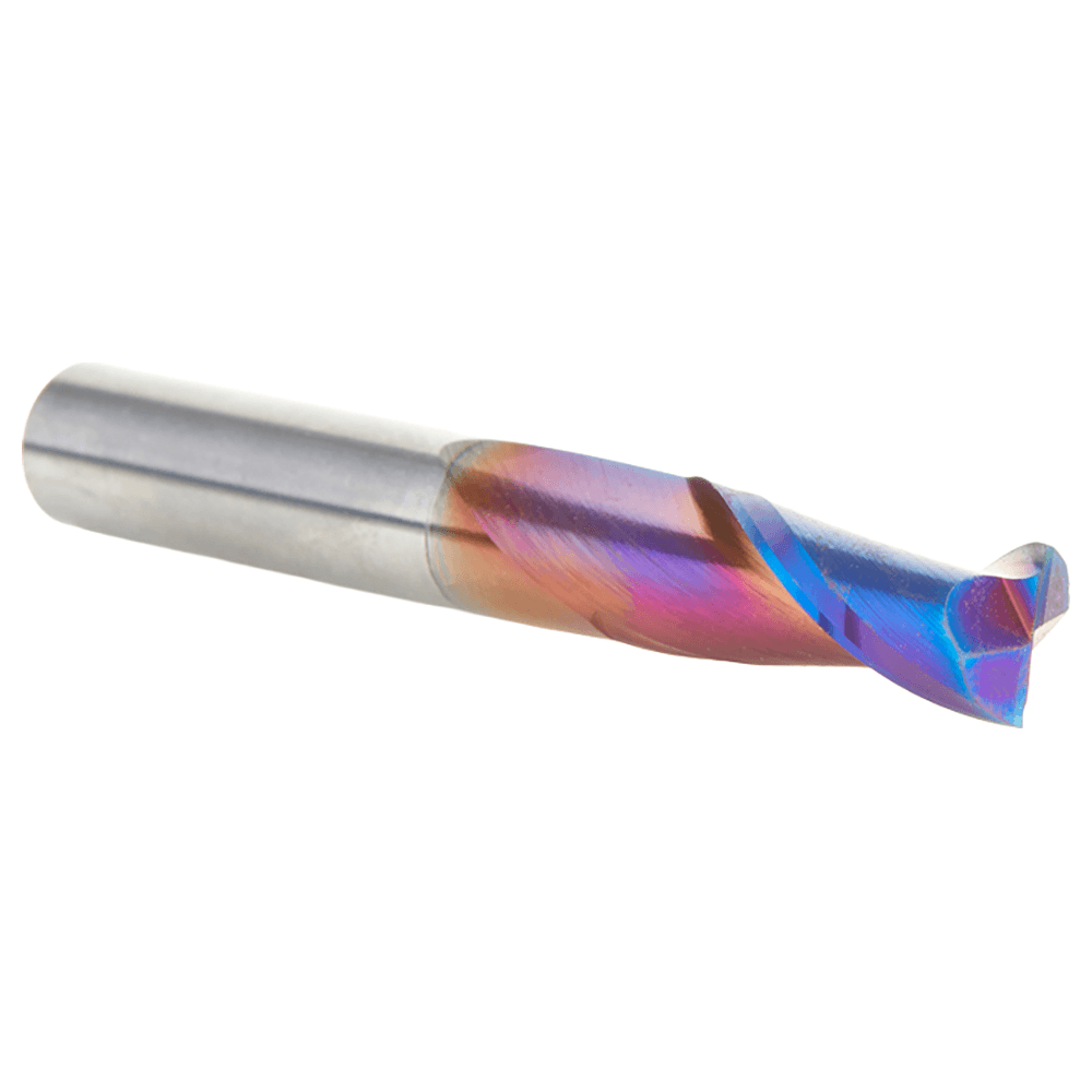 1/4" x 2" CNC 2D/3D Carving 0.10° Flat Bottom Up-Cut Spektra Extreme Tool Life Coated Spiral Router Bit, 2-Flute, 1/4" Shank Alt 3 - Image
