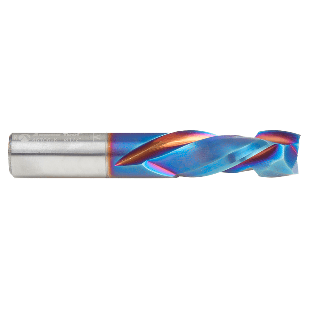1/2" Dia x 1-1/4" CNC Solid Carbide Spektra Extreme Tool Life Coated Compression Spiral Bit, 2 Flute, 1/2" Shank Alt 2 - Image