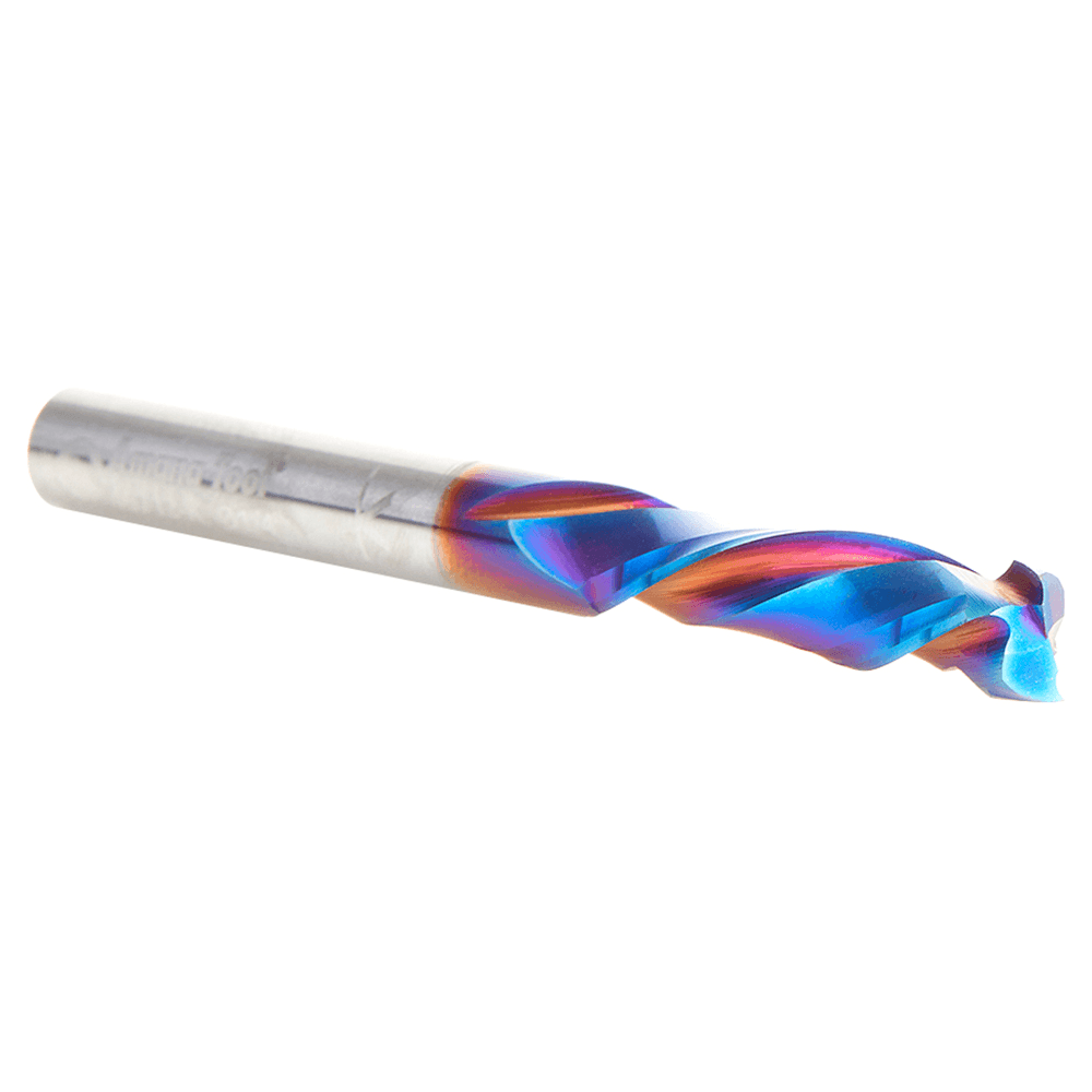 1/4" Dia x 1" CNC Solid Carbide Spektra Extreme Tool Life Coated Mortise Compression Spiral Bit, 2 Flute, 1/4" Shank Alt 3 - Image