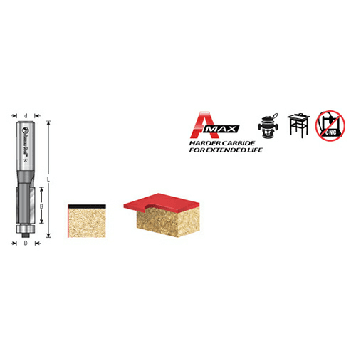 3/8" x 2-3/8" Flush Trim Bit, 2-Flute, 1/4" Shank - Alt Image 3