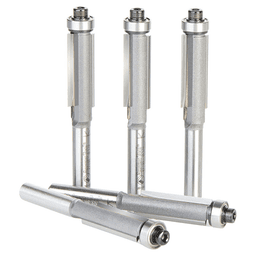 3/8" x 1" 5 Pack Carbide Tipped Flush Trim Bit, 2-Flute, 1/4" Shank Alt 2 - Image