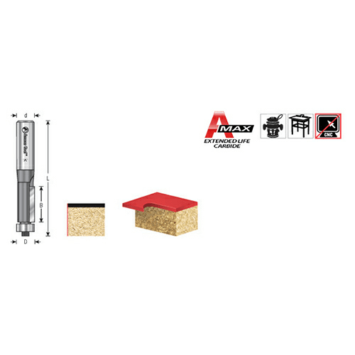 3/8" x 2-7/8" Flush Trim Bit, 1-Flute, 3/8" Shank - Alt Image 3