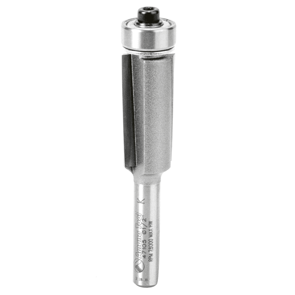 Dynabit™ 1/2" x 2-5/8" Down-Shear Laminate Flush Trim Bit, 2-Flute, 1/4" Shank - Main Image