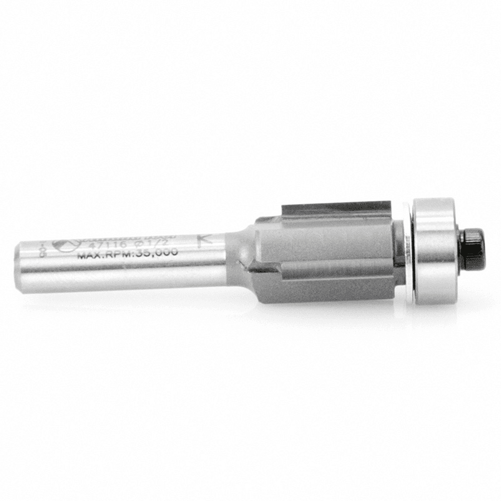 1/2" x 2" Flush Trim Bit, 3-Flute, 1/4" Shank - Alt Image 1