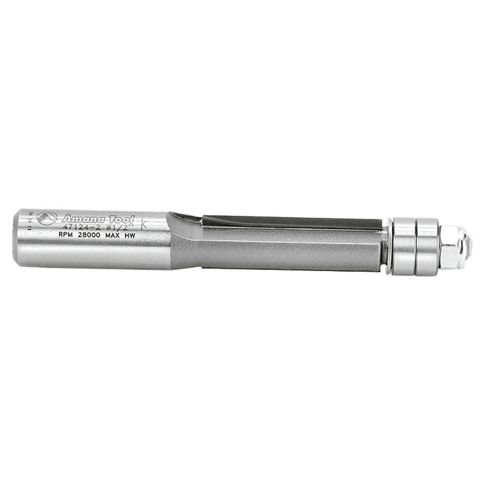 1/2" x 4-1/16" Flush Trim Bit with Double Ball Bearing, 2-Flute, 1/2" Shank - Alt Image 1