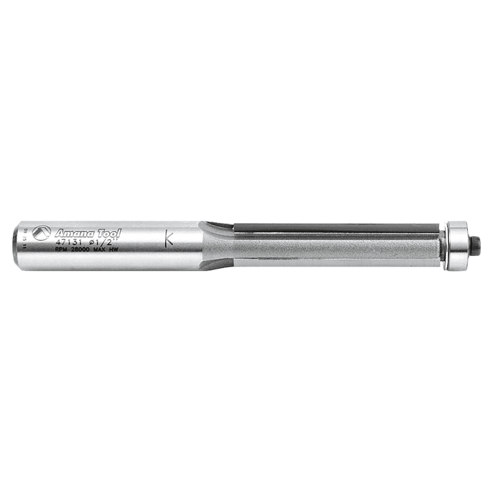 1/2" x 4-5/8" Extra-Long Flush Trim Bit, 3-Flute, 1/2" Shank - Alt Image 1