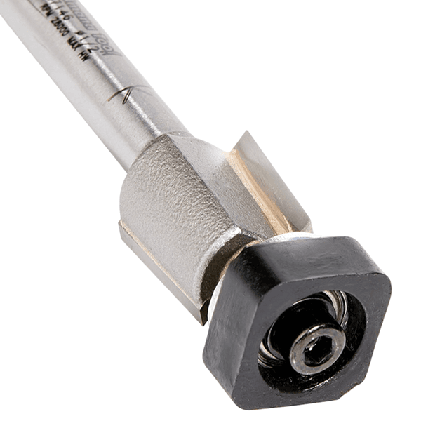 1/2" Dia x 1/2" Carbide Tipped Laminate Trimmer Router Bit with Euro Square Bearing, 2-Flute, 1/4" Shank Alt 4 - Image