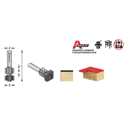 1/2" Dia x 1/2" Carbide Tipped Laminate Trimmer Router Bit with Euro Square Bearing, 2-Flute, 1/4" Shank Alt 6 - Image