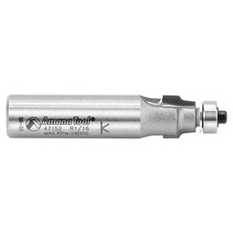 1/2" Dia x 3/8" Carbide Tipped No-File Trim .059 Radius Bevel Trim Bit, s, 1/2" Shank Alt 2 - Image