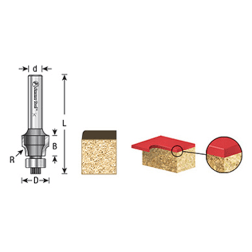 No-File™ 1/2" x 1-7/8" Router Trim Bit with Ball Bearing Guide, 1/4" Shank - Alt Image 3