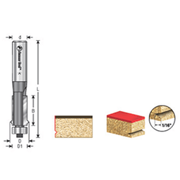 5/8" x 2-5/8" Flush Trim V-Groove Bit, 2-Flute, 1/4" Shank - Alt Image 3