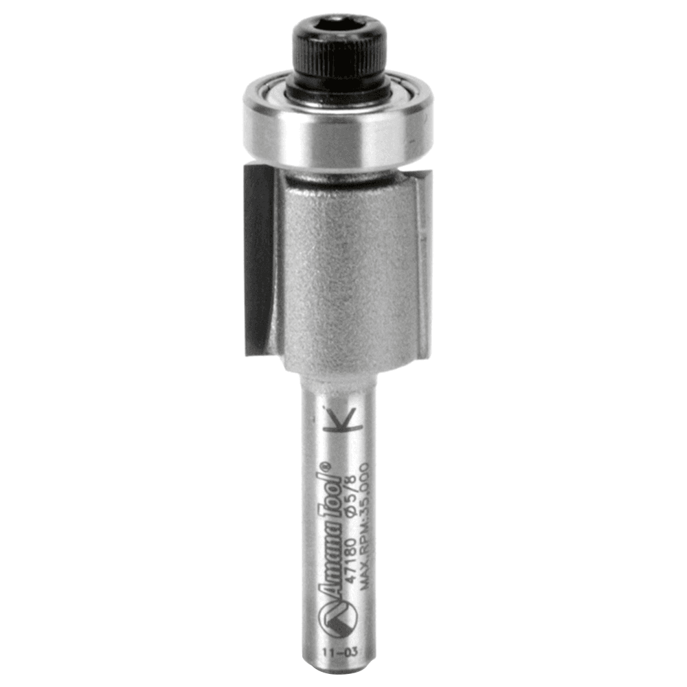 5/8" x 2" Dynabit Laminate Trim Flush Helix Bit, 2-Flute, 1/4" Shank - Main Image