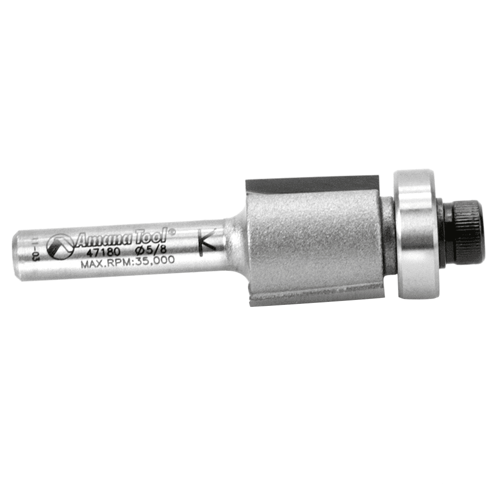 5/8" x 2" Dynabit Laminate Trim Flush Helix Bit, 2-Flute, 1/4" Shank - Alt Image 1