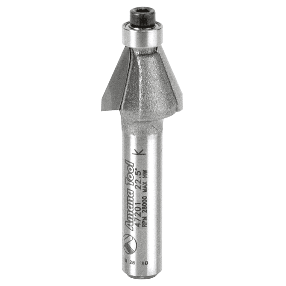 1/2" x 22&#730; Bevel Laminate Trim Bit with Ball Bearing, 2-Flute, 1/4" Shank - Main Image
