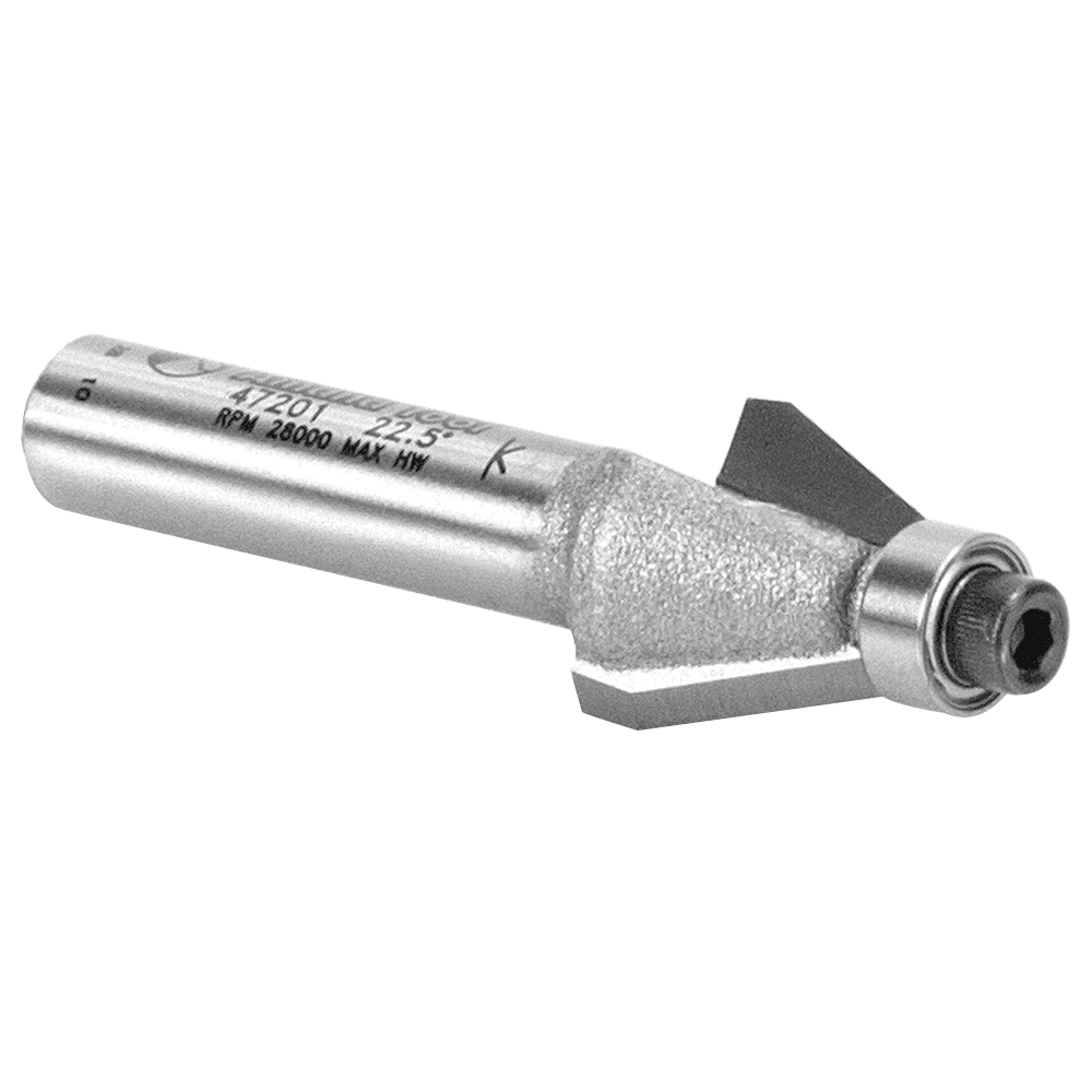 1/2" x 22&#730; Bevel Laminate Trim Bit with Ball Bearing, 2-Flute, 1/4" Shank - Alt Image 1