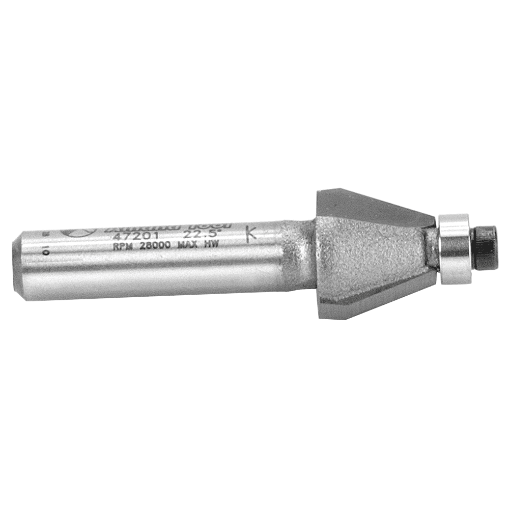 1/2" x 22&#730; Bevel Laminate Trim Bit with Ball Bearing, 2-Flute, 1/4" Shank - Alt Image 2