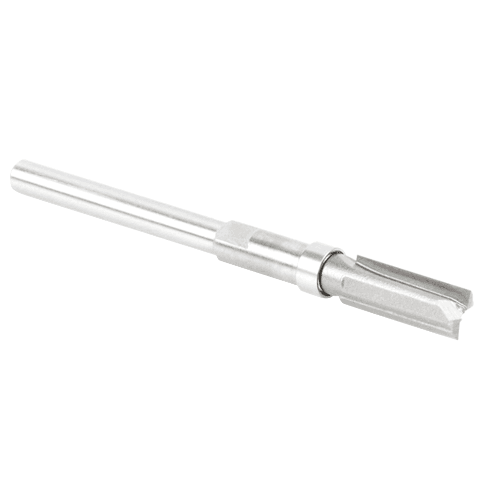 3/16" x 2" Miniature Flush Trim Plunge Template with Upper Ball Bearing, 2-Flute, 1/8" Shank - Alt Image 1