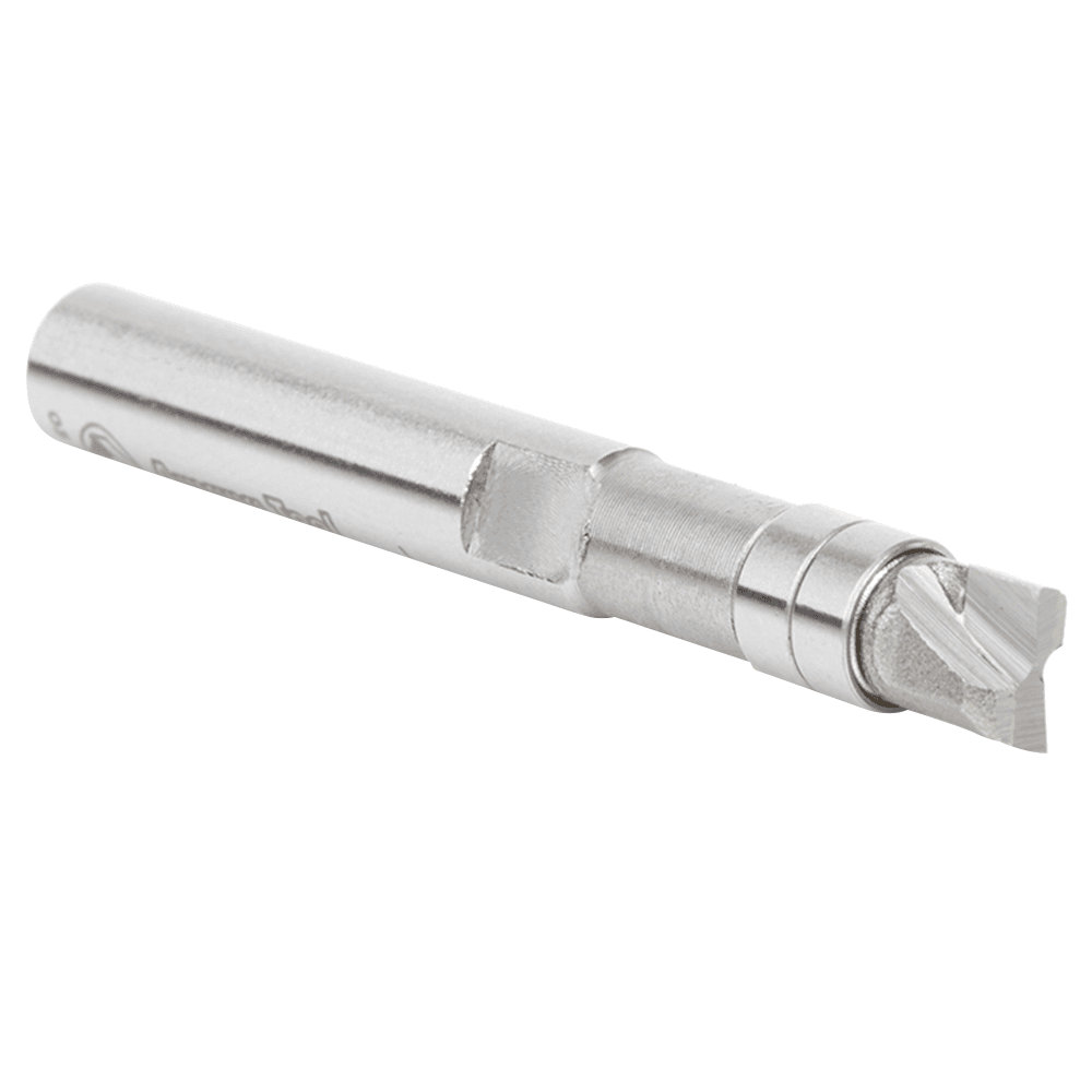 1/4" x 2" Miniature Flush Trim Plunge Template with Upper Ball Bearing, 2-Flute, 1/4" Shank - Alt Image 1