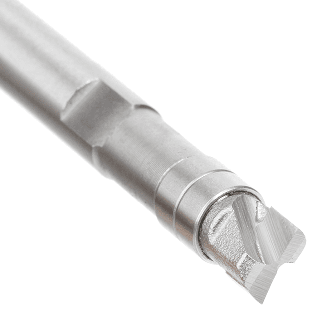 1/4" x 2" Miniature Flush Trim Plunge Template with Upper Ball Bearing, 2-Flute, 1/4" Shank - Alt Image 2