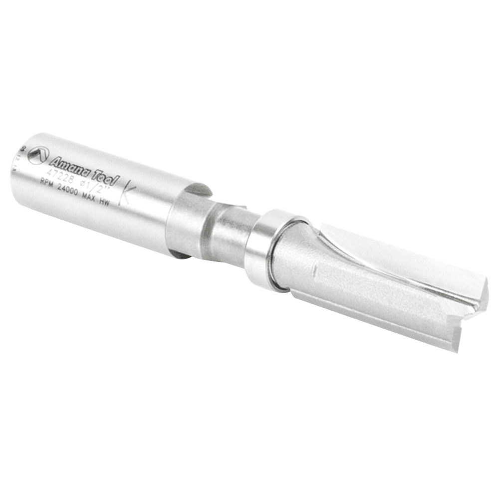 1/2" x 3-1/2" Flush Trim Plunge Template with Upper Ball Bearing, 2-Flute, 1/2" Shank - Alt Image 1