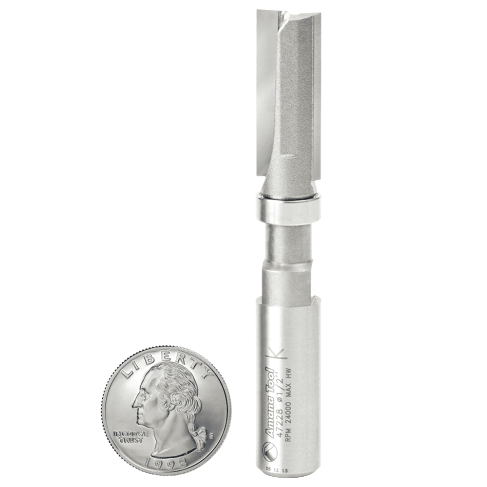 1/2" x 3-1/2" Flush Trim Plunge Template with Upper Ball Bearing, 2-Flute, 1/2" Shank - Alt Image 2