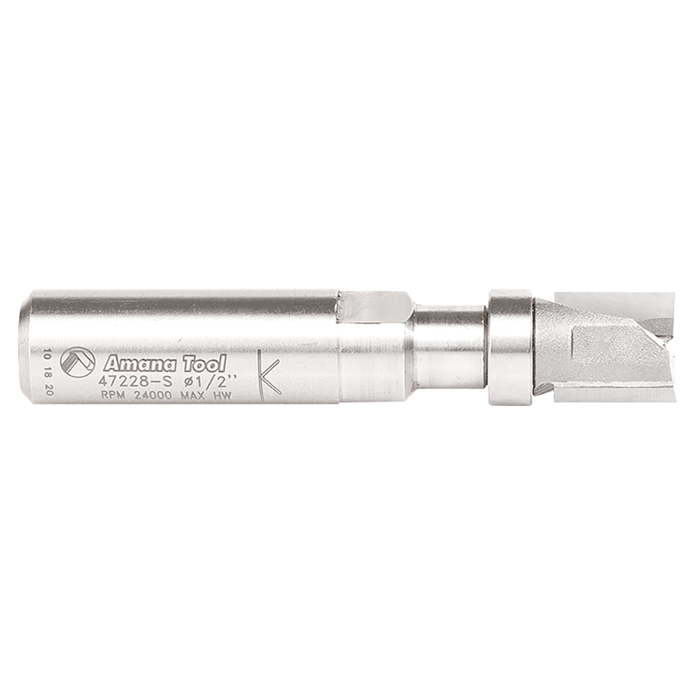 1/2" Dia x 1/2" Carbide Tipped Flush Trim Plunge Template, 1/2" Shank with Upper Ball Bearing Router Bit Alt 2 - Image