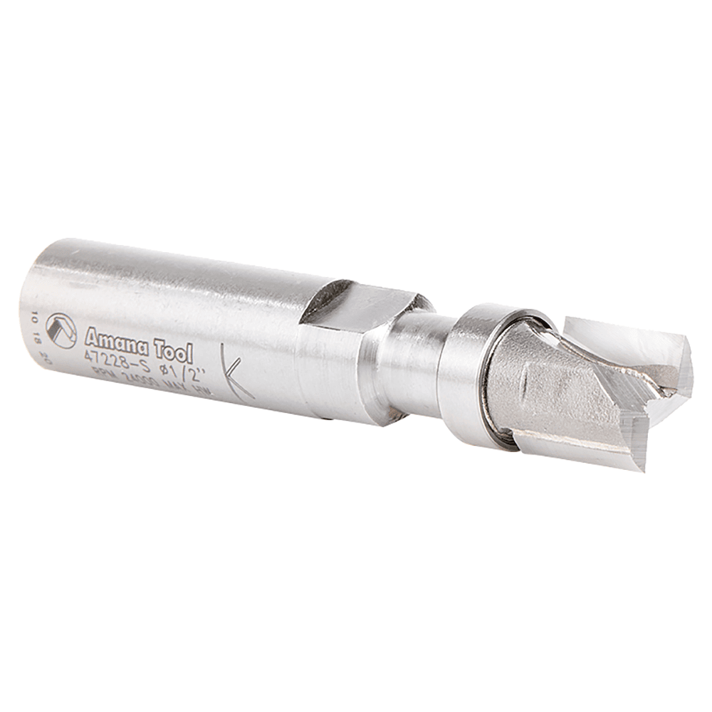 1/2" Dia x 1/2" Carbide Tipped Flush Trim Plunge Template, 1/2" Shank with Upper Ball Bearing Router Bit Alt 3 - Image