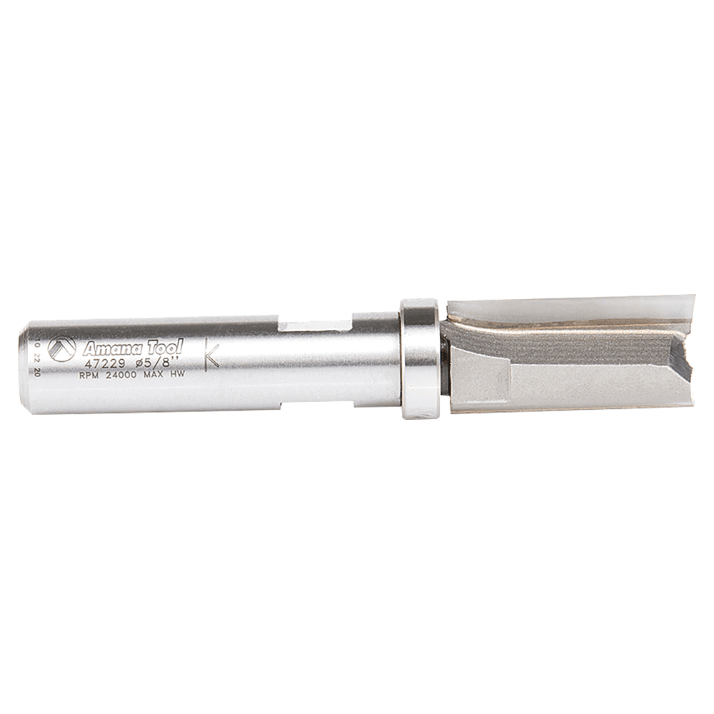 5/8" Dia x 1-1/4" Carbide Tipped Flush Trim Plunge Template, 1/2" Shank with Upper Ball Bearing Router Bit Alt 2 - Image