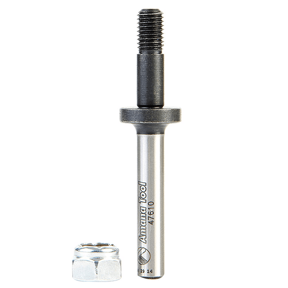 1/4" - 28 NF x 2-3/8" Router Arbor with Hex Nut/Washer, 1/4" Shank - Main Image