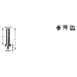 1/4" - 28 NF x 1-13/16" Threaded Arbor for Screw Type Mortising Cutters, 1/4" Shank - Alt Image 3