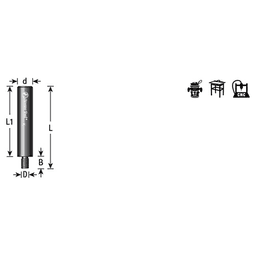 1/4" - 28 NF x 1-3/4" Threaded Arbor for Screw Type Mortising Cutters, 1/2" Shank - Alt Image 3