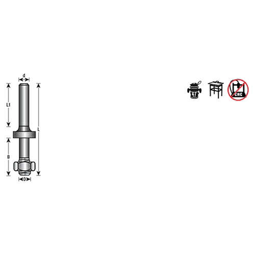 5/16" - 24 NF x 3-15/16" Router Arbor with Hex Nuts/Washers, 1/2" Shank - Alt Image 2