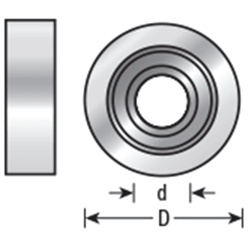 Ultra-Glide High Performance Ball Bearing, 1/2" Overall Dia x 3/16" Inner Dia Alt 1 - Image