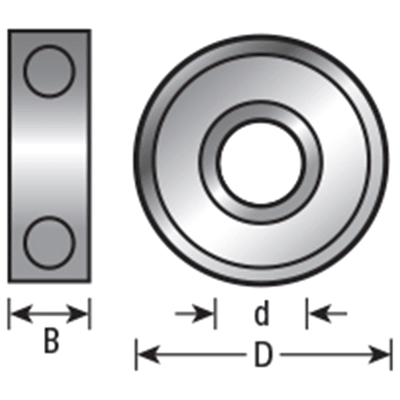 Steel Ball Bearing Guide 7/8" Overall Dia x 3/16" Inner Dia x 3/16" Height Alt 1 - Image