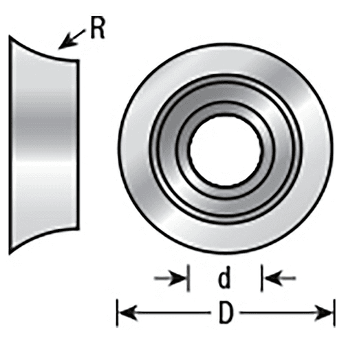 Ultra-Glide 27/32" x 1/4" x 1/2" Radius High Performance Ball Bearing Guide - Alt Image 1