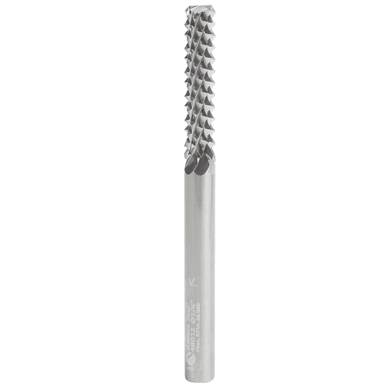 1/4" x 3" Fiberglass/Composite Cutting Medium Burr Router Bit with End Mill Point, 1/4" Shank - Main Image