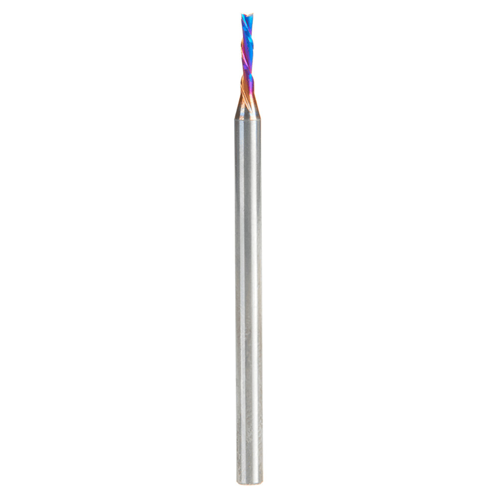 1.5mm x 50mm Down-Cut Spektra Extreme Tool Life Coated Spiral Plunge Bit, 2-Flute, 3mm Shank Alt 1 - Image