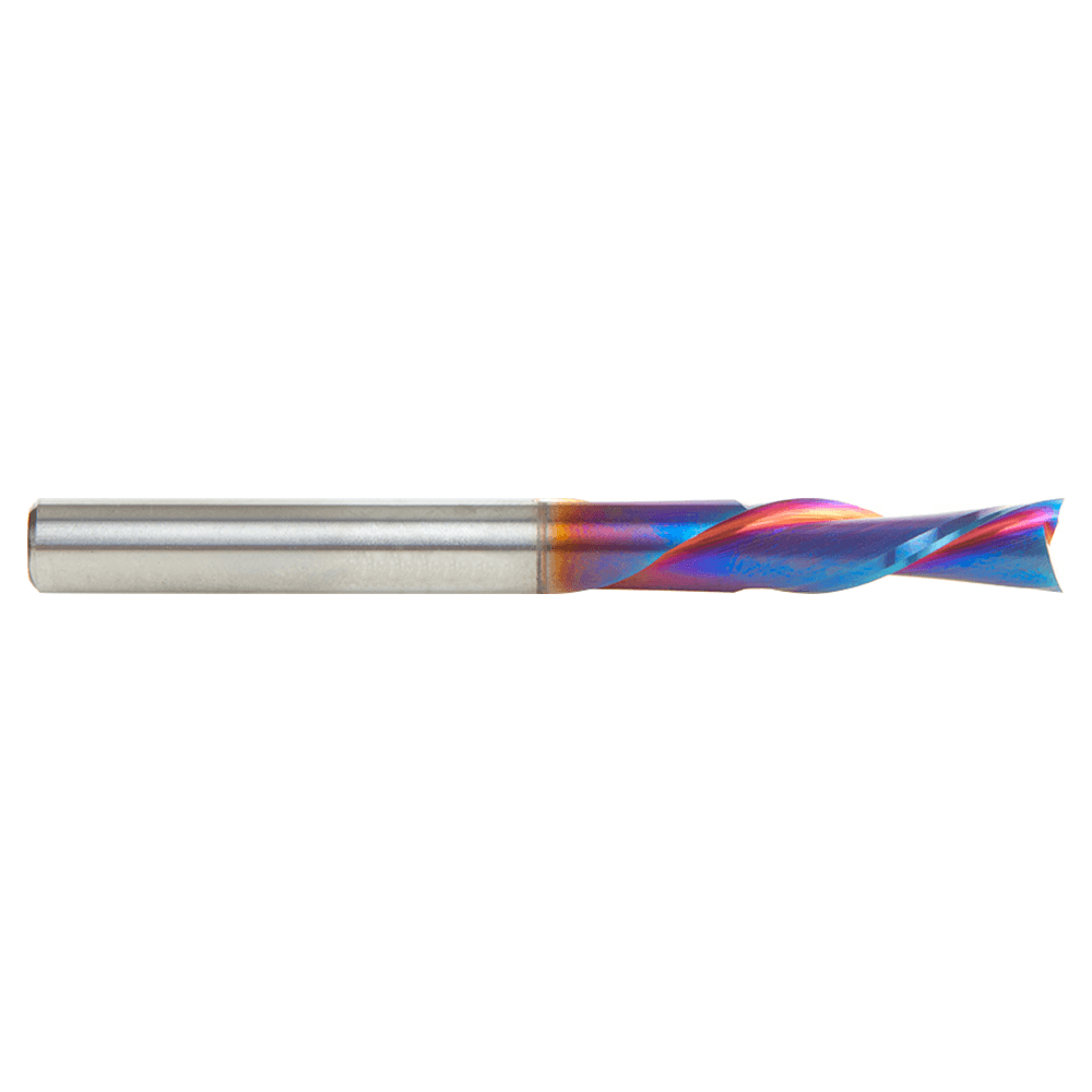 6mm x 63mm Down-Cut Spektra Extreme Tool Life Coated Spiral Plunge Bit, 2-Flute, 6mm Shank for Drilling Shelf Pin Holes Alt 2 - Image
