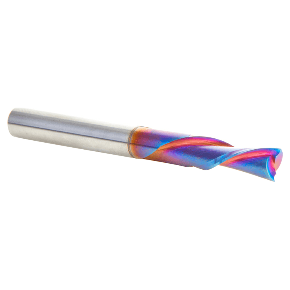 6mm x 63mm Down-Cut Spektra Extreme Tool Life Coated Spiral Plunge Bit, 2-Flute, 6mm Shank for Drilling Shelf Pin Holes Alt 3 - Image