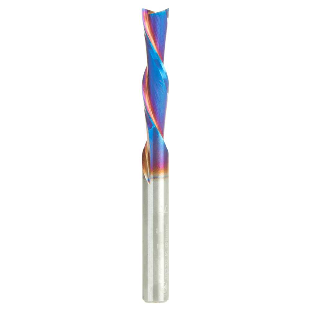 6mm x 63mm Down-Cut Spektra Extreme Tool Life Coated Spiral Plunge Bit, 2-Flute, 6mm Shank Alt 1 - Image