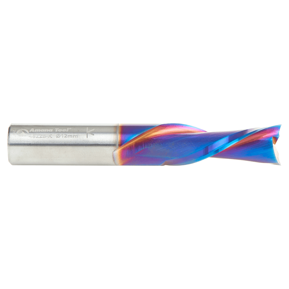 12mm x 75mm Down-Cut Spektra Extreme Tool Life Coated Spiral Plunge Bit, 2-Flute, 12mm Shank Alt 2 - Image